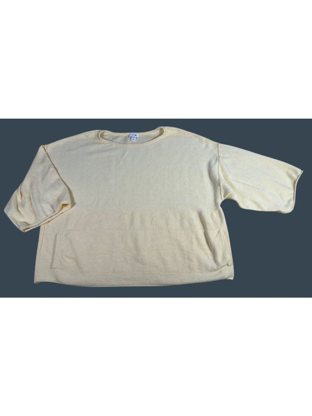 Pure Jill Yellow Oversized Pullover Sweater Size S Petite Pocket Cashmere Blend